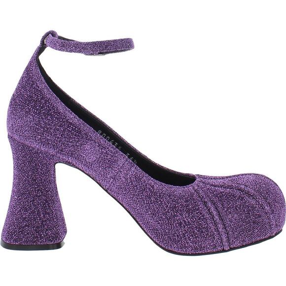 STELLA MCCARTNEY purple Groove Shimmer Dressy Ankle Strap size 36.5/US 6.5 - Picture 2 of 14